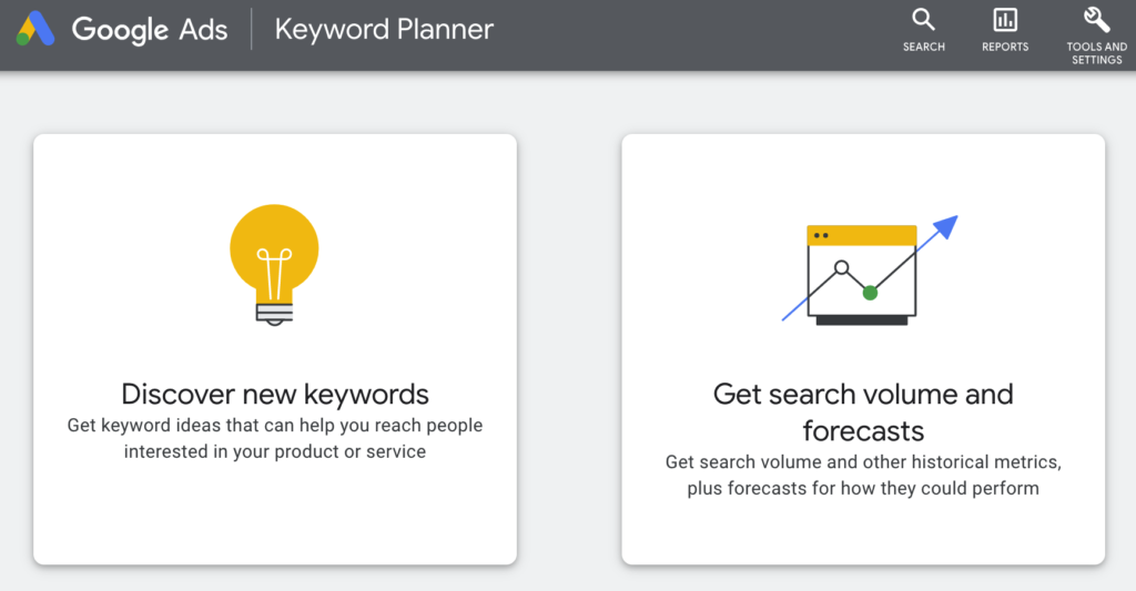 keyword planner screenshot