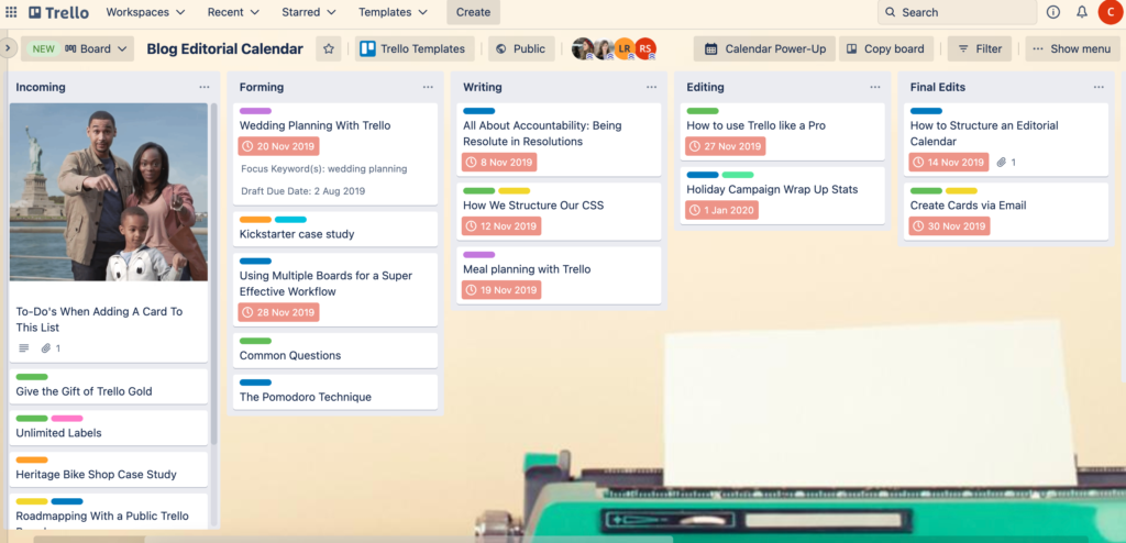 trello screenshot